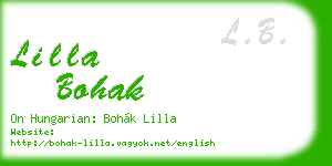 lilla bohak business card